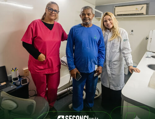 Julho Neon: Seconci Goiás leva saúde bucal aos cantineros de obras com a unidade móvel odontológica
